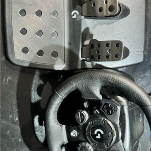 Logitech Black Gaming Wheel and Pedals